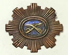 Antique Original Sheridan Cavalry Corps Badge Civil War Cold Painted With Sabers