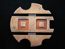 RG11121 VINTAGE 1970s  ABSTRACT DESIGN  ART  FASHION COPPERTONE BELT BUCKLE