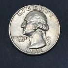 Washington Silver Quarter US 25C - 90% Silver 1962