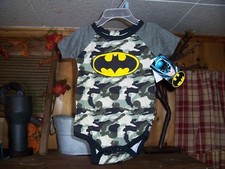 BATMAN TODDLER ONE PIECE CAMOUFLAGE SLEEPER SIZE 3-6 MONTHS KIDS SLEEPWEAR NEW