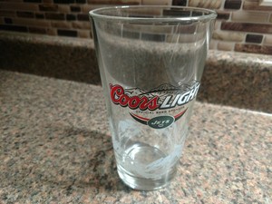 COORS LIGHT NY JETS BEER GLASS Pint Mountains Turn Blue ...