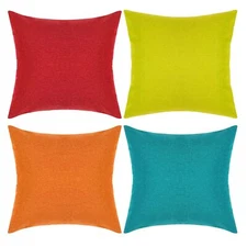 Pack of 4 Decorative Outdoor Waterproof Throw Pillow Covers Square Garden Cus...