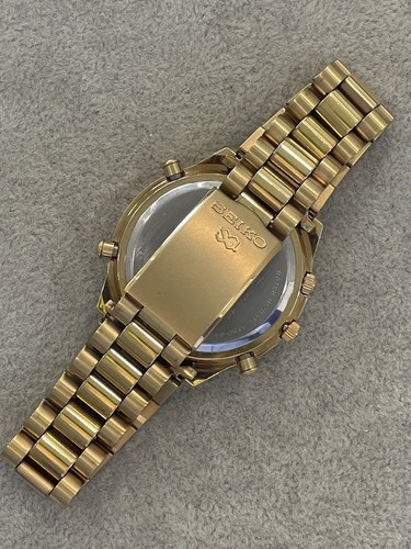 Seiko Alarm USA Time Zones 5T50-6A09 Gold Tone Watch New Condition Rare - Picture 4 of 4