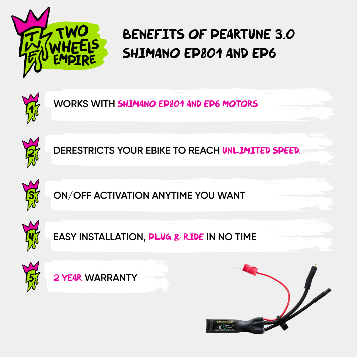 Shimano EP801, EP801-RS, EP6, EP6-RS motors without Di2, PearTune