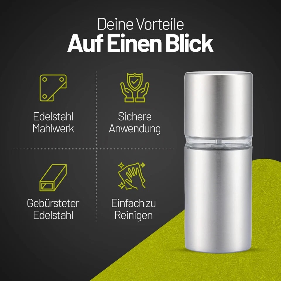 ZOLMER® Muskatnuss Mühle Edelstahl mit Vorratsbehälter & scharfem Mahlwerk - Bild 3 von 4