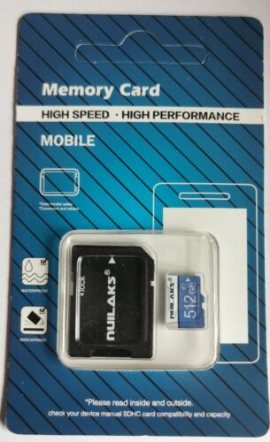 Tarjeta de memoria 512 GB Micro SD Alta velocidad Clase 10 Tablet Cámara de tablero Nintendo - Imagen 1 de 1