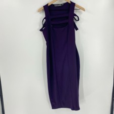 Boohoo Night Womens Cutout Dress Sleeveless Purple Bodycon Stretch Party Size 8
