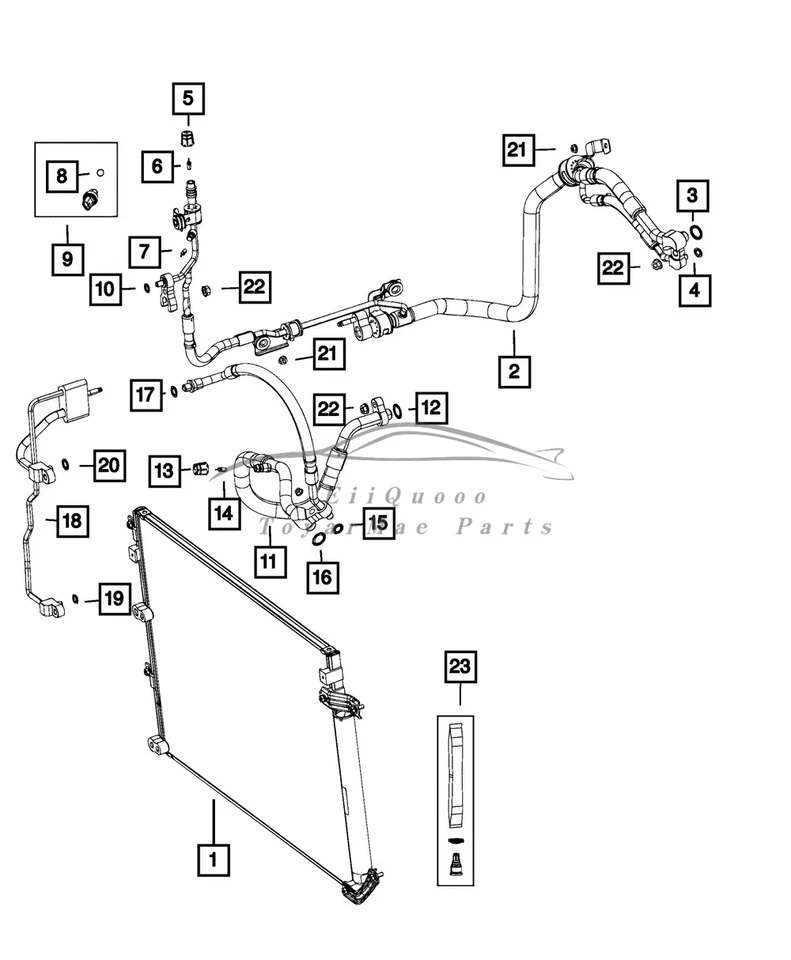 Línea de condensador de aire acondicionado Liquid Line 68194991AD para Jeep Cherokee 2014-2019 1 pieza Foto 4 de 4