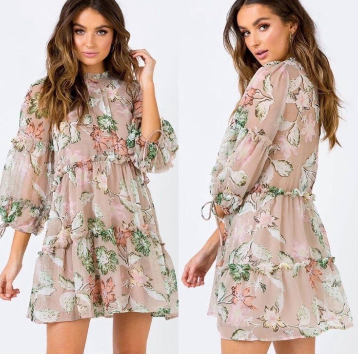 strapless open back dress In Bloom Mini Dress Indigo main image 1