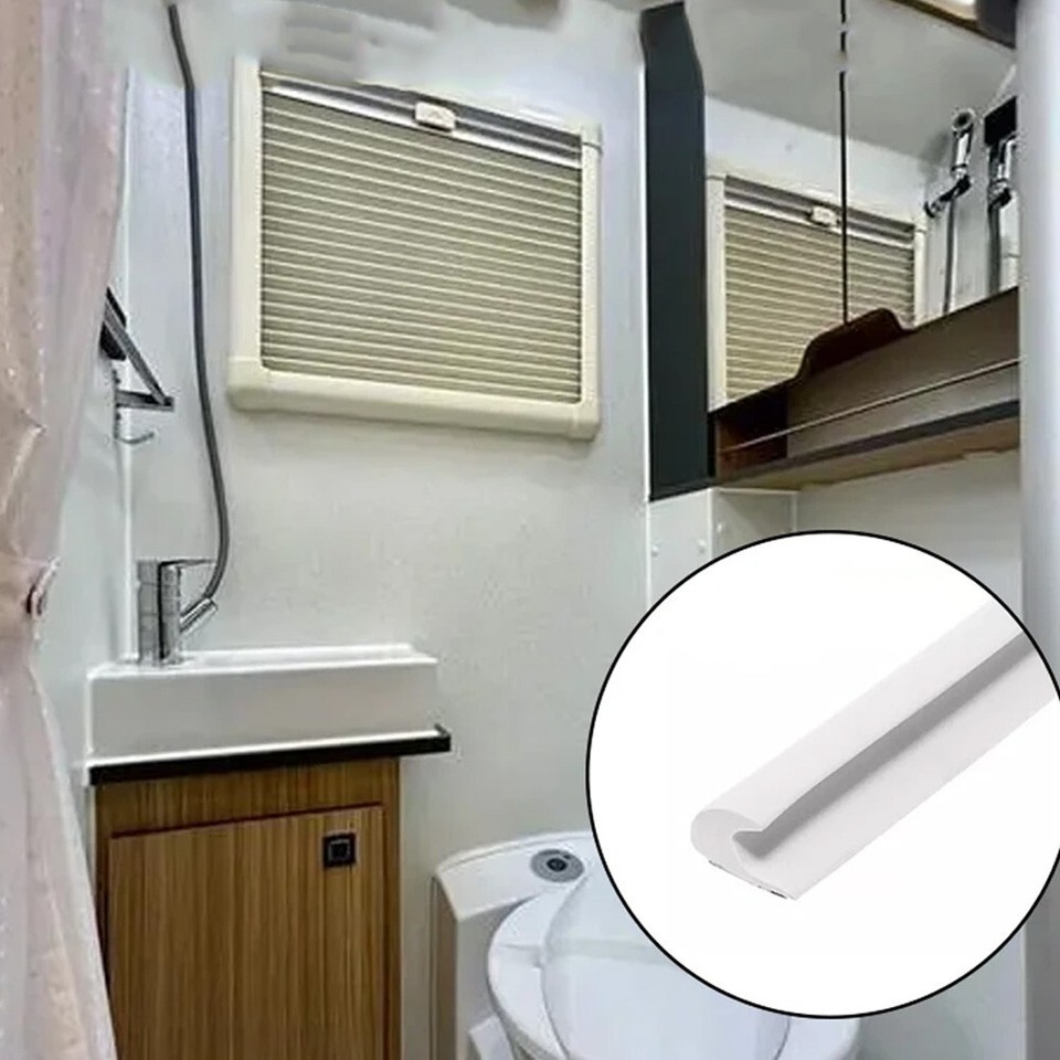Water Control 2m PVC Rubber Seal Gutter for Cars Vans RVs Easy Install