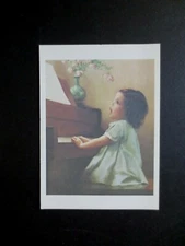 "Harmony" by Bessie Pease Gutmann Vtg Unused Xmas Greeting Card Girl on Piano