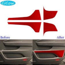 Interior Door Panel Cover For Honda Ridgeline Passport Pilot Red Carbon Fiber