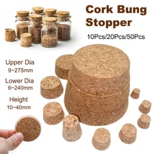 Cork Stopper Plug Tapered Style Sealing Plugs For Jars Jugs Bottles Custom Sizes