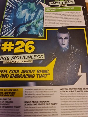 CHRIS MOTIONLESS IN WHITE A4 PAGE POSTER ROCK SOUND  MAGAZINE UK EARLY YEARS