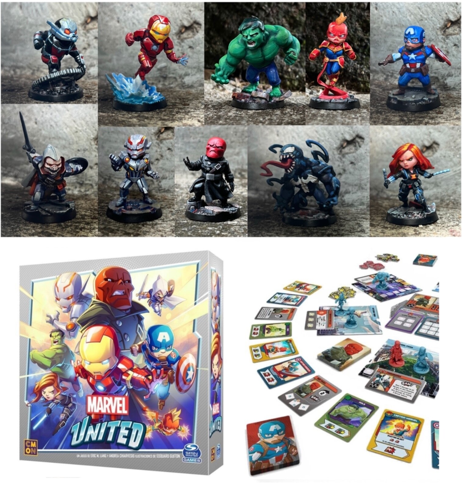 MARVEL UNITED Painted Miniatures, CoreBox AVENGERS, Cmon Holywood ProArtist W.Lo