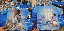 t-shirt maglietta maradona maglia ARGENTINA NAPOLI FAMOSA PUNIZIONE IN AREA GIU