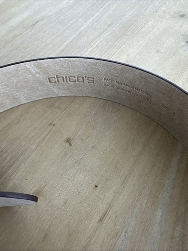 Chico's Karneol Leder lässiger Gürtel Größe L Kakaobohne neu 69 $ - Bild 3 von 8