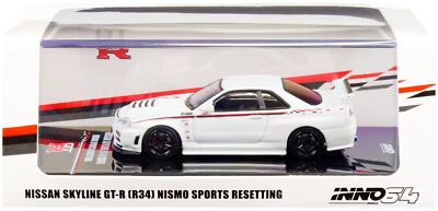 ミニカー INNO64 GT-R R34 NISMO SPORTS RESETTING Inno64 Nissan Skyline GT-R R34 Nismo Sports Resetting White