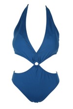 Vince Camuto Navy Halter Monokini One-Piece Swimsuit 14