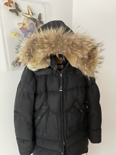 Parajumpers Long Bear Down Jacket , Size S, Real Fur, Black Down Coat