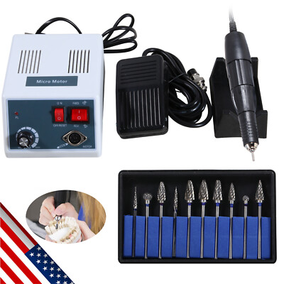 Dental Lab Marathon Micromotor Machine 35000 RPM Handpiece / Polishing Kit Burs