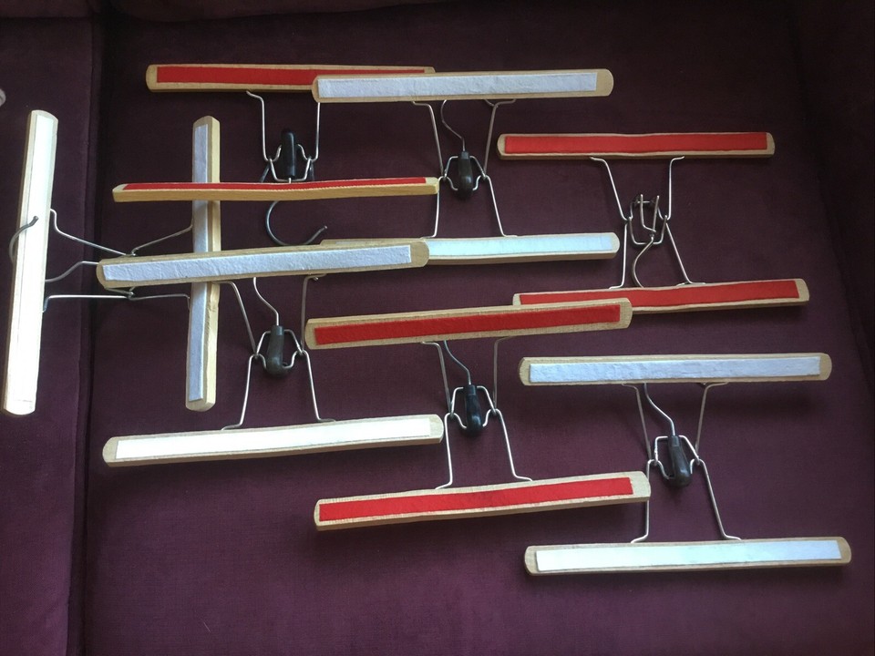 Collection Wooden Clamp Style Lock Clasp Clip Lever Lock Trouser Skirt Hangers eBay