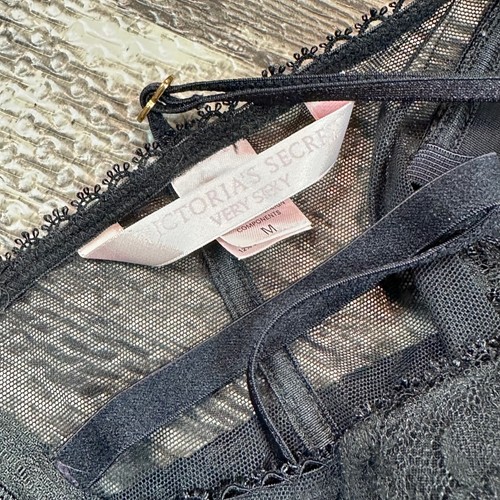 Victoria’s Secret Very Sexy sz MED Wireless Black Lace Corset Bustier Back Zip - Picture 7 of 7
