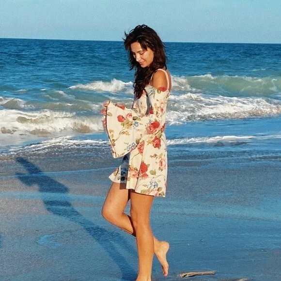 Mini vestido vintage floral manga sino hippie mod pequeno - Imagem 3 de 4