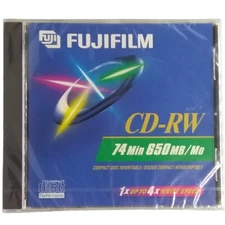 Fujifilm CD-RW 74 Min 650MB Compact Disk Rewritable New 
