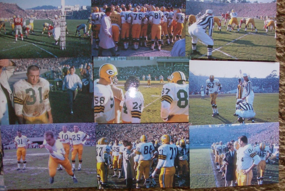 1960s GREEN BAY PACKERS  (20) 4" X 6" COLOR PHOTOS- LOMBARDI- STARR, HORNUNG - Image 3 of 4