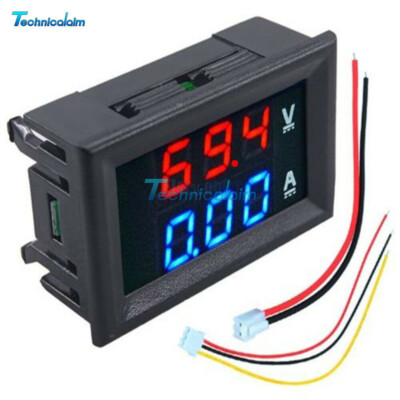 DC 100V 10A Voltmeter Ammeter Blue + Red LED Dual Digital Volt Amp Meter Gauge