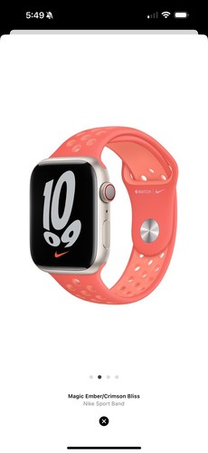 Apple Watch Nike Sport Band 41mm (38/40) OEM Magic Ember Crimson Bliss S/M Używany - Zdjęcie 7 z 9