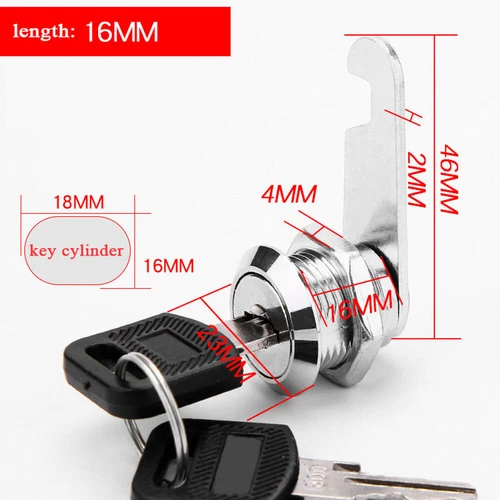 16–30 Mm Nockenschloss Für Tür Schublade Schrank Briefkasten Schließfach DE NEU - Bild 15 von 33