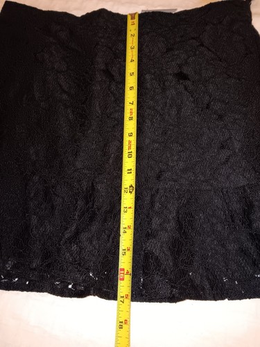 NWT J Jill black Lace Sz 12 Black Short Skirt Elastic Waist Lined dressy Sororit - Picture 5 of 10