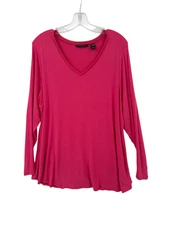 H by Halston Essentials Blouse Top Womens Sz 1X Bright Essential Timeless Basic
