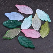 10pcs Leaf Petal Shape 27x12mm Handmade Lampwork Glass Loose Pendants Beads