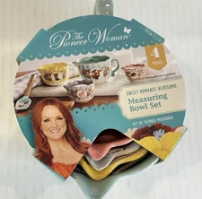 Pioneer Woman Measuring Bowl Set Sweet Romance Blossoms 4Pc Measure Cups NEW