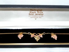Vintage 10K BLACK HILLS GOLD Tri-Color Necklace, ORIGINAL BLACK HILLS GOLD, Box