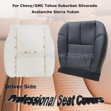 For 2007-2014 Gmc Sierra 1500 2500 3500hd Driver Leather Seat Cover Foam Black