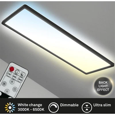 Deckenlampe Briloner LED Panel schwarz mit Backlight und Fernbedienung  Lichtfar - Bild 1 von 4