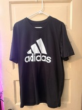 Adidas Essentials Single Jersey Big Logo Black White T-Shirt Mens Size Large