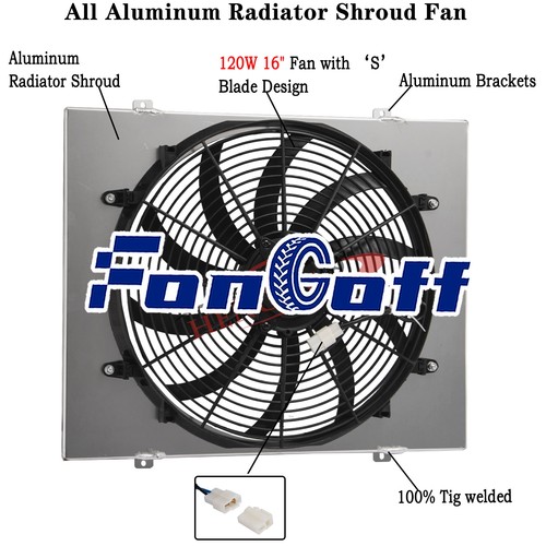 PRO Aluminum Shroud Fan For 1968-1974 Chevy Nova 1968-81 Pontiac 75-87 El Camino
