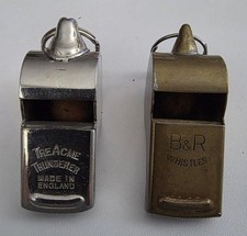 Silbato vintage The Acme Thunderer hecho en Inglaterra y silbato vintage B&R