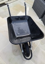 B&Q  Black Metal Heavy Duty Pneumatic Wheelbarrow 85 litres