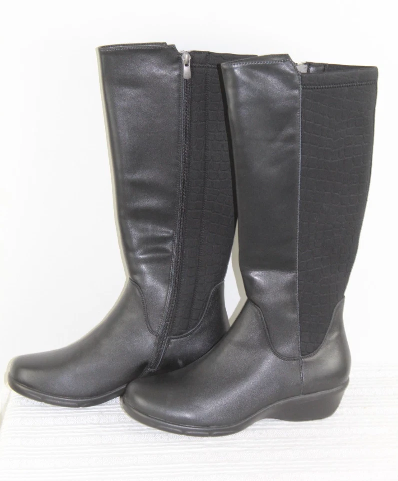 Bota de cuero Propet West hasta la rodilla para mujer 8,5 negra nueva sin caja Foto 3 de 4