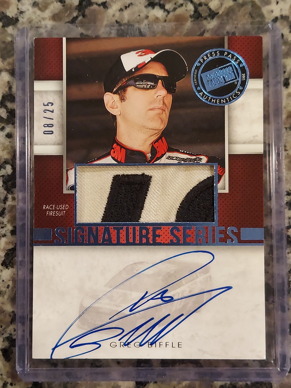 GREG BIFFLE 2015 Press Pass Racing Signature Series Blue FIRESUIT AUTO ...