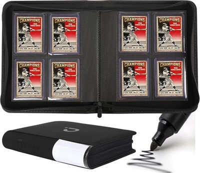 Top Loader Binder, Holds 128 Cards - 4 Pocket Top Loader Binder for 3'' x 4'' R...