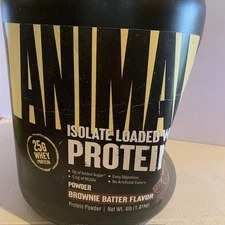 Animal Isolate Loaded Whey Protein Powder Brownie Batter 4lbs 9/27 Dented READ