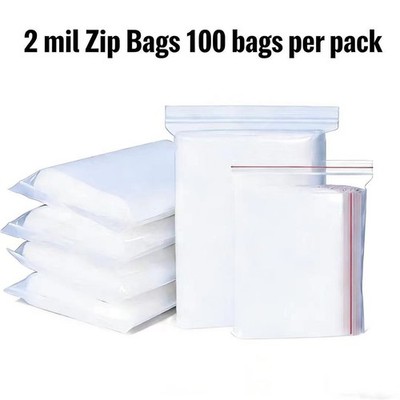6''x9'' Clear Reclosable 2mil Zip lock Plastic Poly Bags 1000 6x9 Resealable Bags