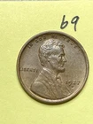 1927-D LINCOLN WHEAT CENT, "AU" CONDITION, #69